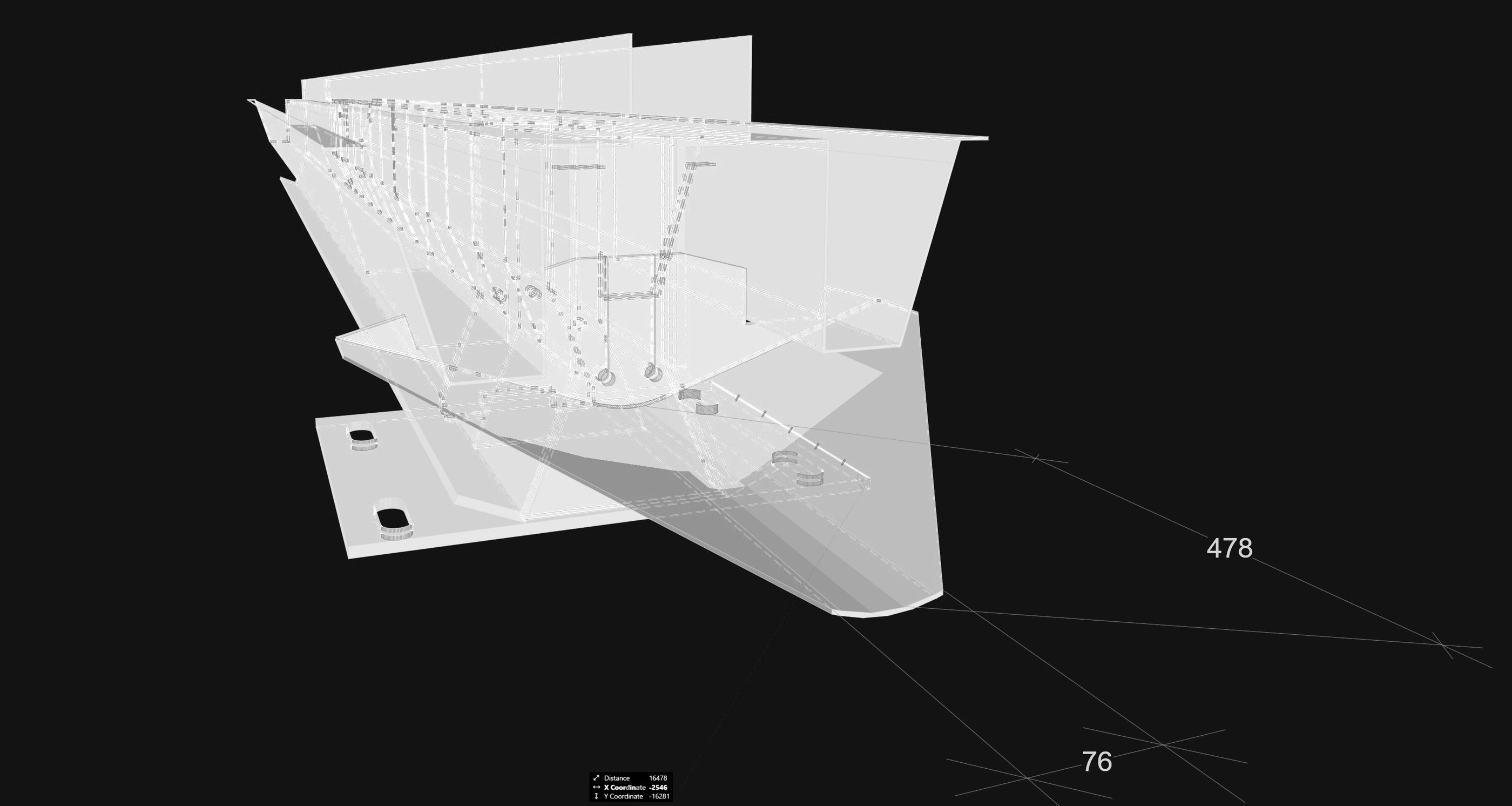 Pump room — template surface study, Rhino and Grasshopper